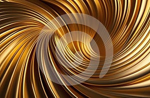 Golden volumetric 3D background with waves