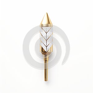 Golden Wall Hook Navithorn - Detailed Pen Strokes, Chromatic Geometry