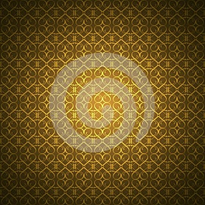 Golden wallpaper with heart-shaped ornaments