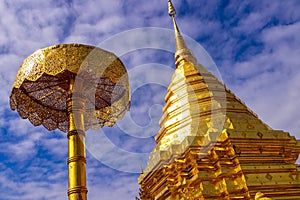 Golden Wat Phra That Doi Suthep temple temples Chiang Mai Thailand