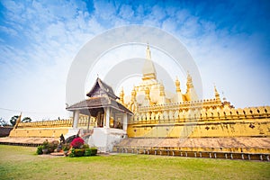 Golden Wat Thap Luang in Vientiane, Laos