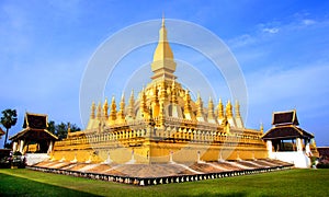 Golden Wat Thap Luang in Vientiane, Laos