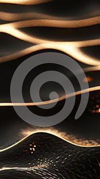 Golden Waves, Abstract art of flowing, shimmering texture