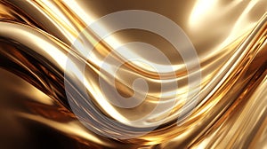 Golden Waves: An Abstract Display of Fluid Metallic Brilliance and Elegance