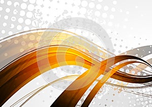 Golden waves on grey background