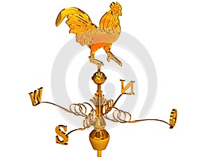 Golden weathervane rooster