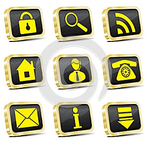 Golden web icon set (gold version)