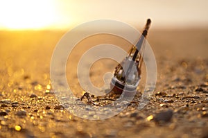 Golden wedding ring as a anchor