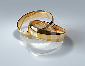 Golden wedding rings