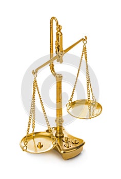 Golden weight balance scale