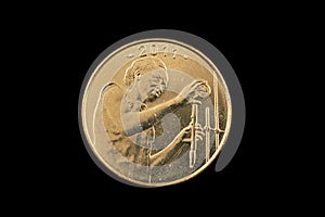 Golden 25 West African Franc coin