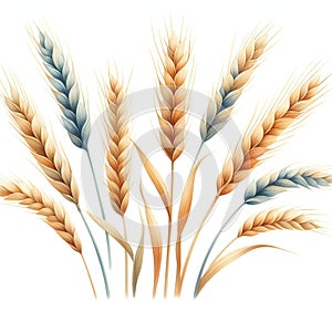 golden wheat ears for summer agriculture harvest card decor