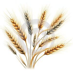 golden wheat ears for summer agriculture harvest card decor
