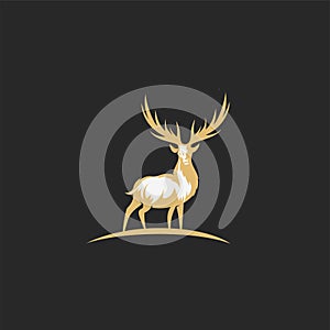 Golden and white chirstmas deer vector illustration. photo