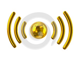 Golden wifi icon