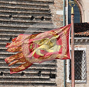 Golden Winged Lion on the Red Flag is the symbol of Serenissima