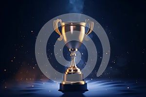 Golden winners trophy cup. Generate Ai photo