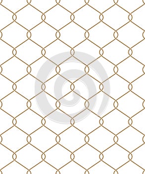 Golden wire seamless mesh. EPS 10 vector