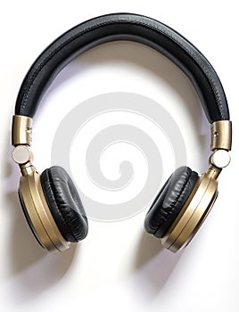 Golden Wireless Audio Hifi headphone isolated
