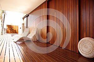 Dorado madera balneario hamaca externo casa 