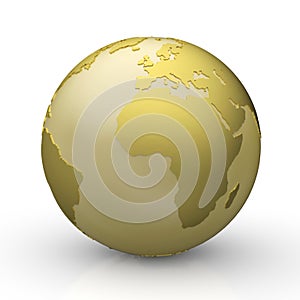 Golden world globe