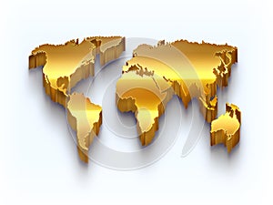 Golden world map