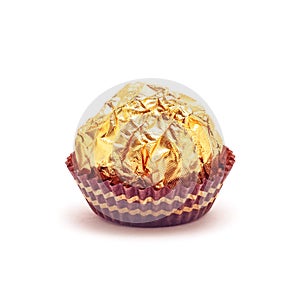 Golden wrapped chocolate candy
