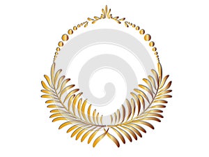 Golden wreath leaves anniversary concept logo vector