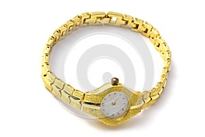 Golden wrist watch