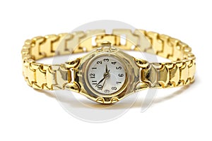 Golden wrist watch