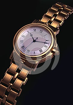 Golden Wristwatch on black