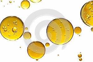 Golden yellow bubble oil