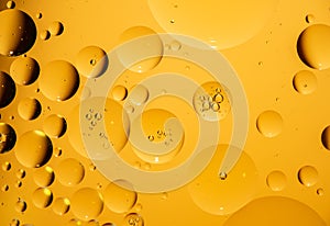 Golden yellow bubble oil droplet