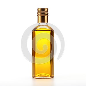 Golden Yellow Edible Oil on a white Background