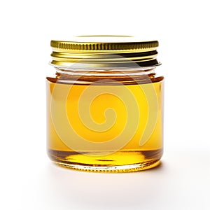 Golden Yellow Edible Oil on a white Background