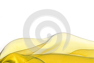 golden yellow organza fabric macro wavy