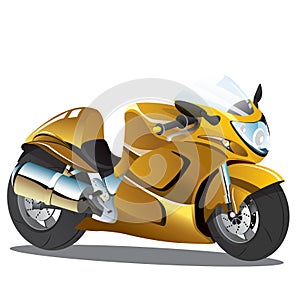 Golden Yellow Superbike Cartoon
