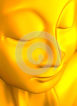 Golden zen buddha face