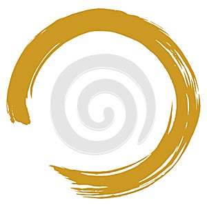 Golden Zen Circle Round Shiny Foil Enso Zen Symbol