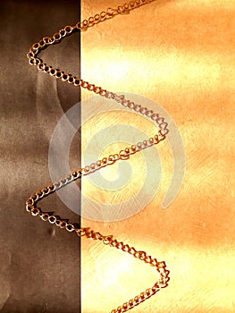 Golden zigzag chains photo
