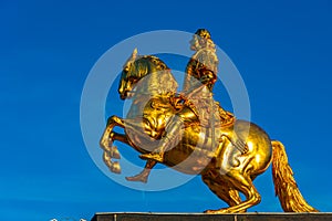 Goldene Reiter statue in German town Dresden
