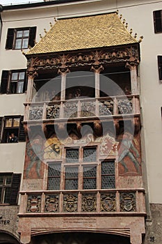 The Goldenes Dachl Golden Roof in the the old town in Innsbruck, Austria photo