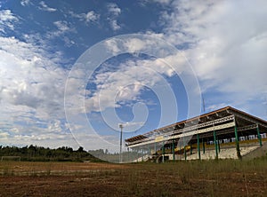 Goldenhour photography of local stadion in borneo city photo