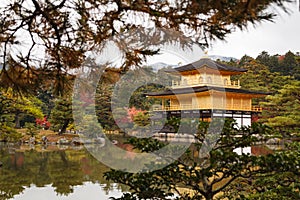 The goldern pavilion, Kinkakuji temple in Kyoto, Japan