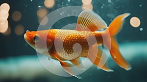 goldfish in aquarium Closeup of a Gold Fish swimming in a tank
