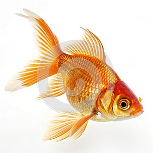 Goldfish isolated on white background photo