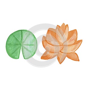 goldfish japanese chinese catfish and round green leaf on white background watercolor illustration base for textile