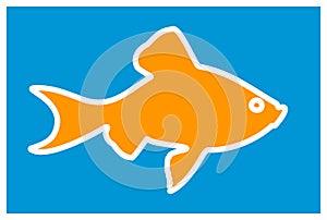 goldfish, stilized vector logo photo