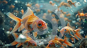 Goldfish Struggle in Polluted Habitat: Confronting Environmental Destruction
