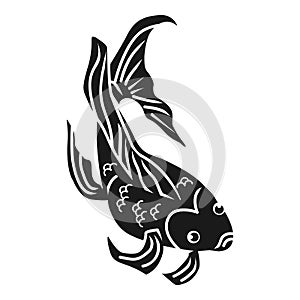 Goldfish top view icon, simple style